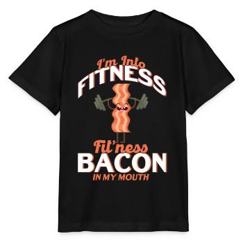 Bacon Gift Food Bacon - Stanley/Stella MINI CREATOR Kids’ T-Shirt - black - Front - Mikhail (115cm)