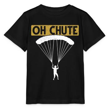 Parachutiste parachute Drôle d’adrénaline - T-shirt bio MINI CREATOR Stanley/Stella Enfant - noir - Devant - Mikhail (115cm)
