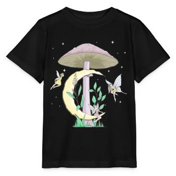 Fairycore Esthétique Fées Champignon Lune Fées - T-shirt bio MINI CREATOR Stanley/Stella Enfant - noir - Devant - Mikhail (115cm)