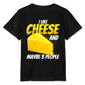 Fromage disant cadeau, amateur de fromage, amateur de fromage, fromage - T-shirt bio MINI CREATOR Stanley/Stella Enfant - noir - Devant - Mikhail (115cm)