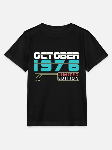 October 1976 - Geburtstag im Oktober - Stanley/Stella Kinder T-Shirt MINI CREATOR  - Schwarz