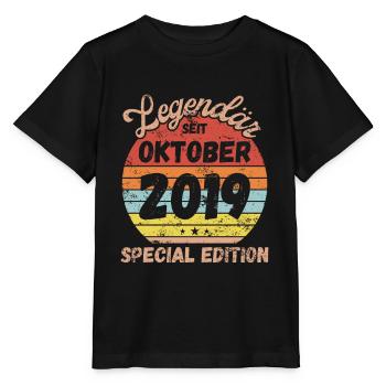 Oktober 2019 - Geburtstag im Oktober - Stanley/Stella Kinder T-Shirt MINI CREATOR  - Schwarz - Vorne - Mikhail (115cm)