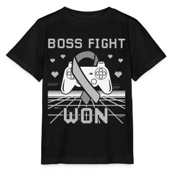 Brain Cancer Awareness Boss Fight Won Gamer - Stanley/Stella MINI CREATOR Kids’ T-Shirt - black - Front - Mikhail (115cm)