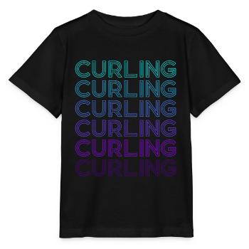 Joueur de curling stone rétro - T-shirt bio MINI CREATOR Stanley/Stella Enfant - noir - Devant - Mikhail (115cm)