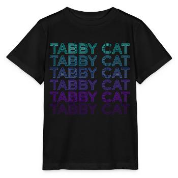 Tabby Cat Orange Cat Retro - Stanley/Stella MINI CREATOR Kids’ T-Shirt - black - Front - Mikhail (115cm)