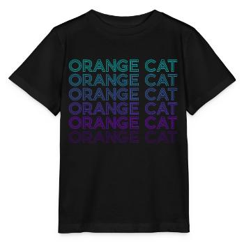 Orange Cat Tabby Cat Retro - Stanley/Stella MINI CREATOR Kids’ T-Shirt - black - Front - Mikhail (115cm)