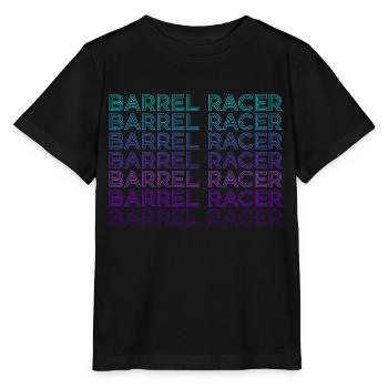 Barrel Racer Barrel Race Rodeo Retro - Stanley/Stella MINI CREATOR Kids’ T-Shirt - black - Front - Mikhail (115cm)