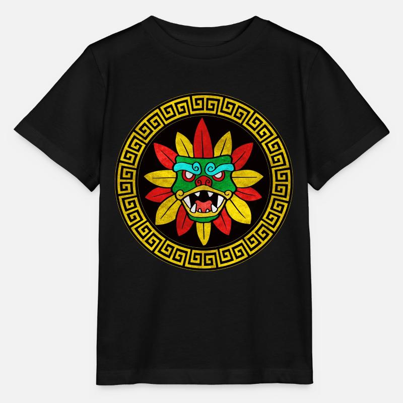 Quetzalcoatl Aztèques Serpent à plumes Maya Inca - T-shirt bio MINI CREATOR Stanley/Stella Enfant - noir
