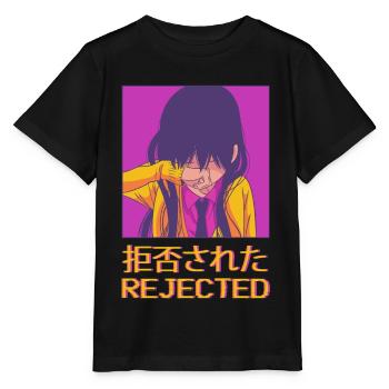 Sad Anime Girl Vaporwave Aesthetic Slimmed Down - Stanley/Stella MINI CREATOR Kids’ T-Shirt - black - Front - Mikhail (115cm)