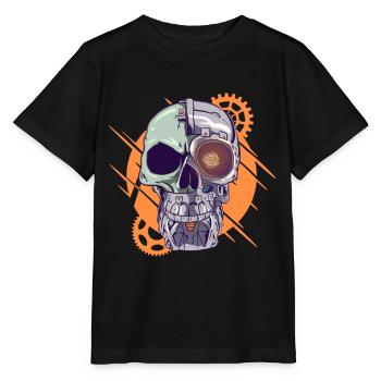 Cyborg Skull Cyber Punk Cyber Esthétique Cadeau - T-shirt bio MINI CREATOR Stanley/Stella Enfant - noir - Devant - Mikhail (115cm)