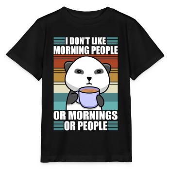 Sarcastic Panda Coffee Moody Lazy Animal - Stanley/Stella MINI CREATOR Kids’ T-Shirt - black - Front - Mikhail (115cm)