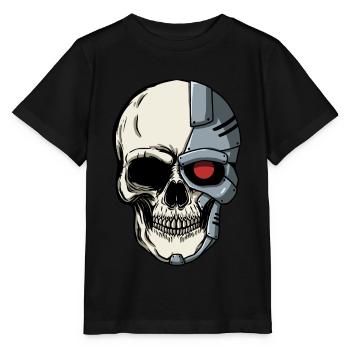 Cyborg Skull Cyber Punk Cyber Esthétique Cadeau - T-shirt bio MINI CREATOR Stanley/Stella Enfant - noir - Devant - Mikhail (115cm)