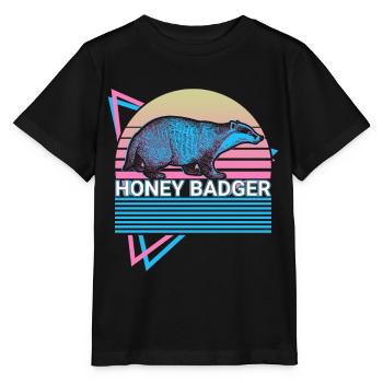 Honigdachs Retro-Geschenk - Stanley/Stella Kinder T-Shirt MINI CREATOR  - Schwarz - Vorne - Mikhail (115cm)