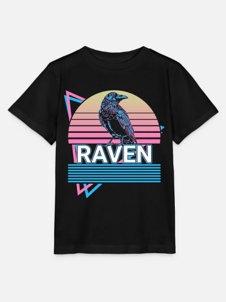 Raven Crow Retro Geschenk - Stanley/Stella Kinder T-Shirt MINI CREATOR - Schwarz