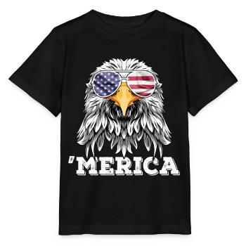 Eagle USA Sunglasses 4th of July American Flag - Stanley/Stella Kinder T-Shirt MINI CREATOR  - Schwarz - Vorne - Mikhail (115cm)