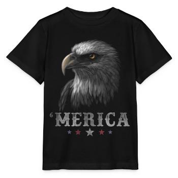 Eagle Patriotic Merica 4th of July American USA - Stanley/Stella Kinder T-Shirt MINI CREATOR  - Schwarz - Vorne - Mikhail (115cm)