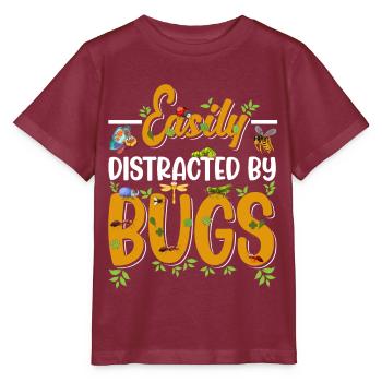 Bug Lover Insects Boys Girls - Stanley/Stella MINI CREATOR Kids’ T-Shirt - burgundy - Front - Kain (125cm)