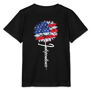 Unabhängigkeitstag Sonnenblume 4. Juli - Stanley/Stella Kinder T-Shirt MINI CREATOR  - Schwarz - Vorne - Mikhail (115cm)