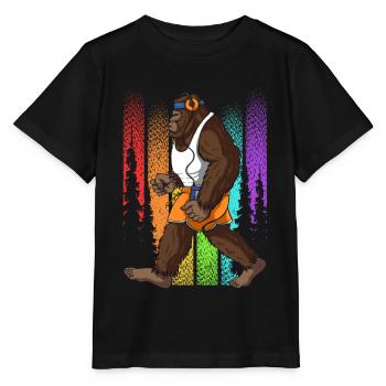 Retro Walking Bigfoot Unheimlich - Stanley/Stella Kinder T-Shirt MINI CREATOR  - Schwarz - Vorne - Mikhail (115cm)