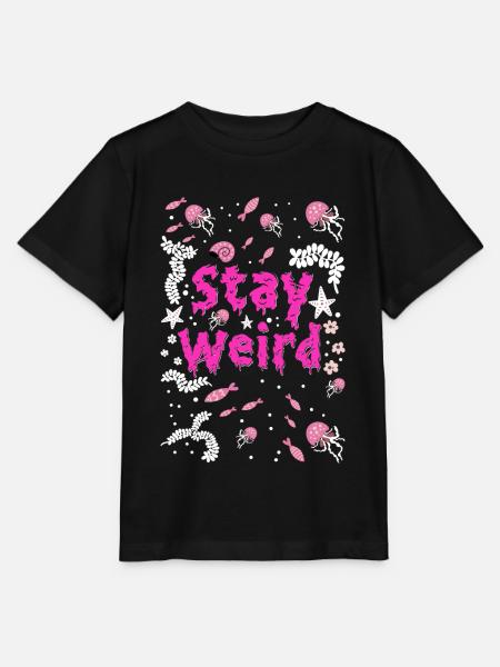 Stay Weird Unterwasser-Quallen - Stanley/Stella Kinder T-Shirt MINI CREATOR - Schwarz