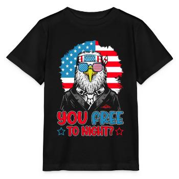 Eagle American Flag Men 4 juillet États-Unis - T-shirt bio MINI CREATOR Stanley/Stella Enfant - noir - Devant - Mikhail (115cm)