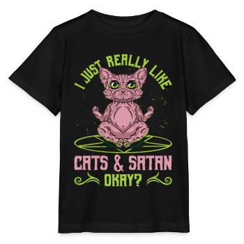 Sphynx Cat Cadeau Occulte - T-shirt bio MINI CREATOR Stanley/Stella Enfant - noir - Devant - Mikhail (115cm)