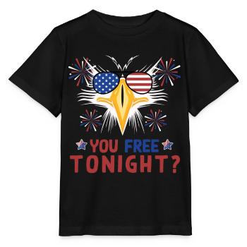 Eagle Unabhängigkeitstag 4. Juli - Stanley/Stella Kinder T-Shirt MINI CREATOR  - Schwarz - Vorne - Mikhail (115cm)