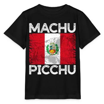 Machu Picchu Peru Peruanische Flagge Inka Geschenk - Stanley/Stella Kinder T-Shirt MINI CREATOR  - Schwarz - Vorne - Mikhail (115cm)