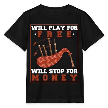 Loud bagpiper musical instrument - Stanley/Stella MINI CREATOR Kids’ T-Shirt - black - Front - Mikhail (115cm)
