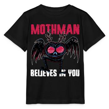 Mothman Cryptid Cryptozoology - Stanley/Stella MINI CREATOR Kids’ T-Shirt - black - Front - Mikhail (115cm)