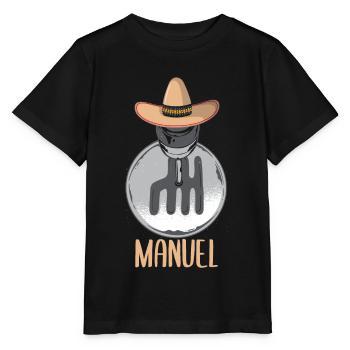 Funny Car Manual Shift lever knob on Sombrero - Stanley/Stella MINI CREATOR Kids’ T-Shirt - black - Front - Mikhail (115cm)