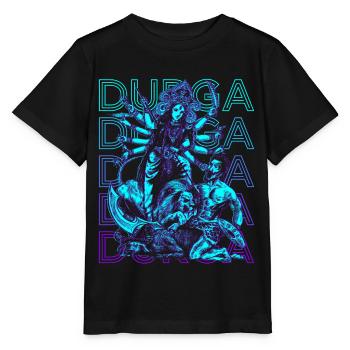Durga Hindu Goddess Ancient Hindu Mythology Geschen - Stanley/Stella MINI CREATOR Kids’ T-Shirt - black - Front - Mikhail (115cm)