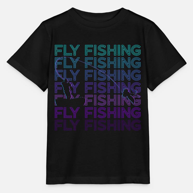 Fliegenfischen Retro Geschenk - Stanley/Stella Kinder T-Shirt MINI CREATOR  - Schwarz
