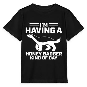 Lustiger Honigdachs - Stanley/Stella Kinder T-Shirt MINI CREATOR  - Schwarz - Vorne - Mikhail (115cm)