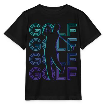 Golfspieler Golfer Golfspielen Retro - Stanley/Stella Kinder T-Shirt MINI CREATOR  - Schwarz - Vorne - Mikhail (115cm)