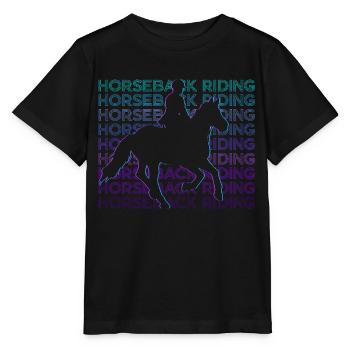 Reiten Pferdesport Reiterin - Stanley/Stella Kinder T-Shirt MINI CREATOR  - Schwarz - Vorne - Mikhail (115cm)