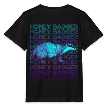 Honigdachs Retro - Stanley/Stella Kinder T-Shirt MINI CREATOR  - Schwarz - Vorne - Mikhail (115cm)