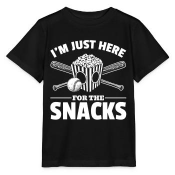 Popcorn Baseball Snack Lebensmittel-Liebhaber - Stanley/Stella Kinder T-Shirt MINI CREATOR  - Schwarz - Vorne - Mikhail (115cm)