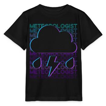 Météorologue Météo Météo Grenouille Retro - T-shirt bio MINI CREATOR Stanley/Stella Enfant - noir - Devant - Mikhail (115cm)