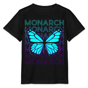 Monarque Papillon Rétro - T-shirt bio MINI CREATOR Stanley/Stella Enfant - noir - Devant - Mikhail (115cm)
