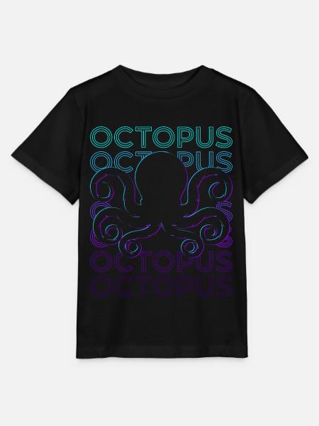 Oktopus Retro - Stanley/Stella Kinder T-Shirt MINI CREATOR - Schwarz