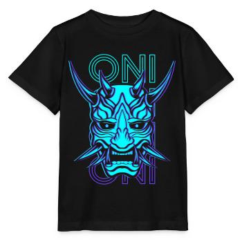 Oni Mask Japonais Yoaki Demon Mask Retro - T-shirt bio MINI CREATOR Stanley/Stella Enfant - noir - Devant - Mikhail (115cm)