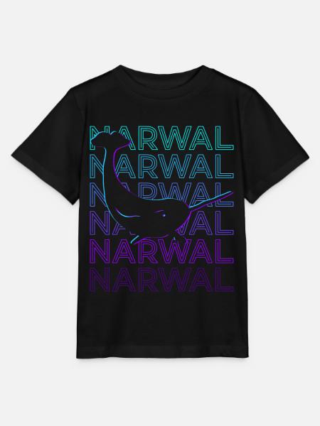 Narwal Narwhal Retro - Stanley/Stella Kinder T-Shirt MINI CREATOR - Schwarz