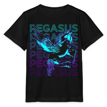 Pegasus Greek Mythology Winged Horse A - Stanley/Stella MINI CREATOR Kids’ T-Shirt - black - Front - Mikhail (115cm)