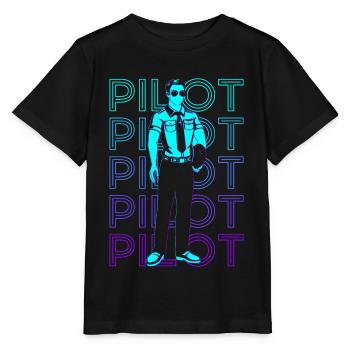 Pilot Aviation Aviator Retro - Stanley/Stella MINI CREATOR Kids’ T-Shirt - black - Front - Mikhail (115cm)