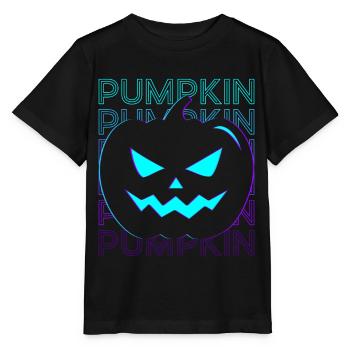 Pumpkin Head Jack O Lantern Halloween Retro - Stanley/Stella MINI CREATOR Kids’ T-Shirt - black - Front - Mikhail (115cm)
