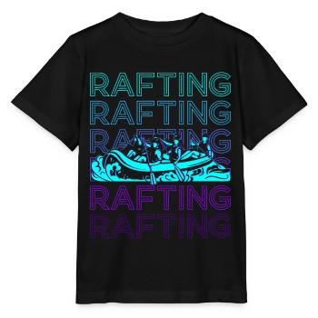 Rafting Wildwasser Raft Retro - Stanley/Stella Kinder T-Shirt MINI CREATOR  - Schwarz - Vorne - Mikhail (115cm)