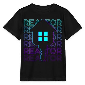 Courtier Agent immobilier Courtier Retro - T-shirt bio MINI CREATOR Stanley/Stella Enfant - noir - Devant - Mikhail (115cm)