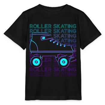 Rollschuhlaufen Rollschuhläufer Rollschuhe Retro - Stanley/Stella Kinder T-Shirt MINI CREATOR  - Schwarz - Vorne - Mikhail (115cm)
