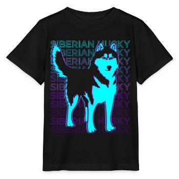 Sibérie Husky Rétro - T-shirt bio MINI CREATOR Stanley/Stella Enfant - noir - Devant - Mikhail (115cm)